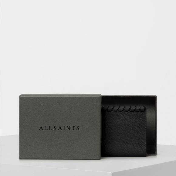 AllSaints Kita Small Japanese Pebbled Leather Wallet - Picture 1 of 9